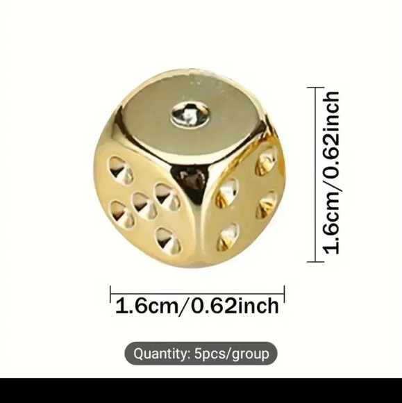 5pcs, Electroplated Gold-plated High-quality Dice Set, Multi-sided NWT.. - Picture 3 of 8